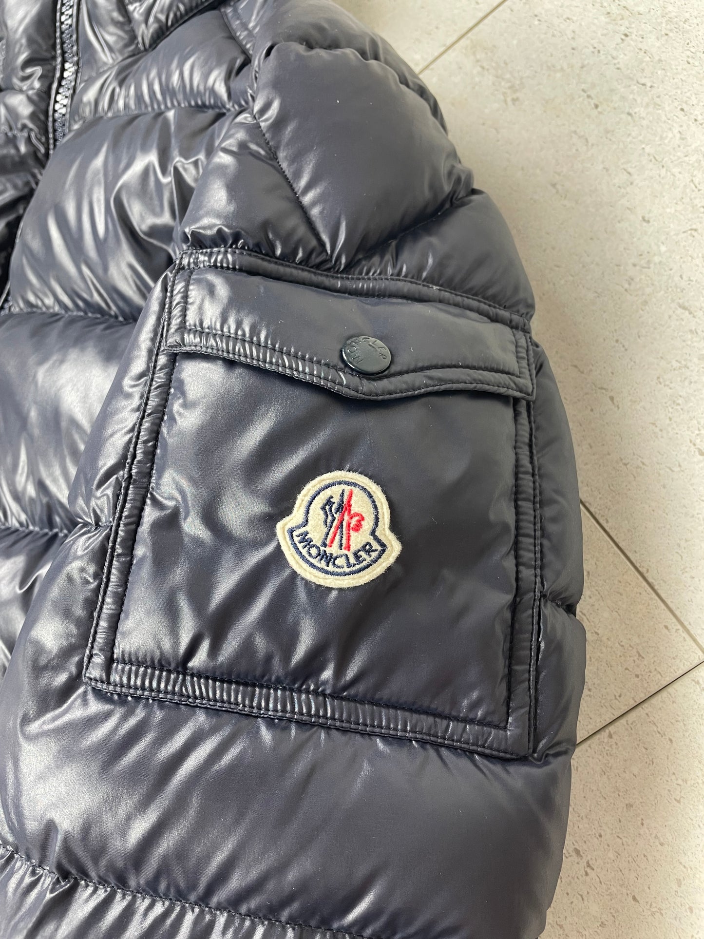 Moncler ‘MAYA’ Down Jacket | Navy | Size 2
