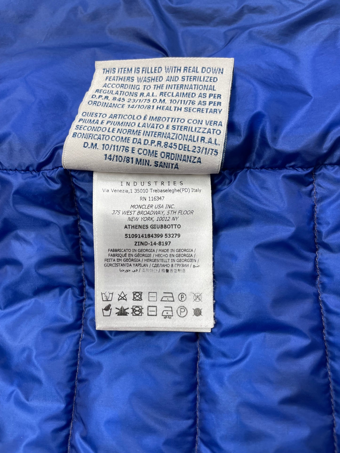 Moncler ‘Athenes’ Down Jacket | Navy | Size 2 (medium)