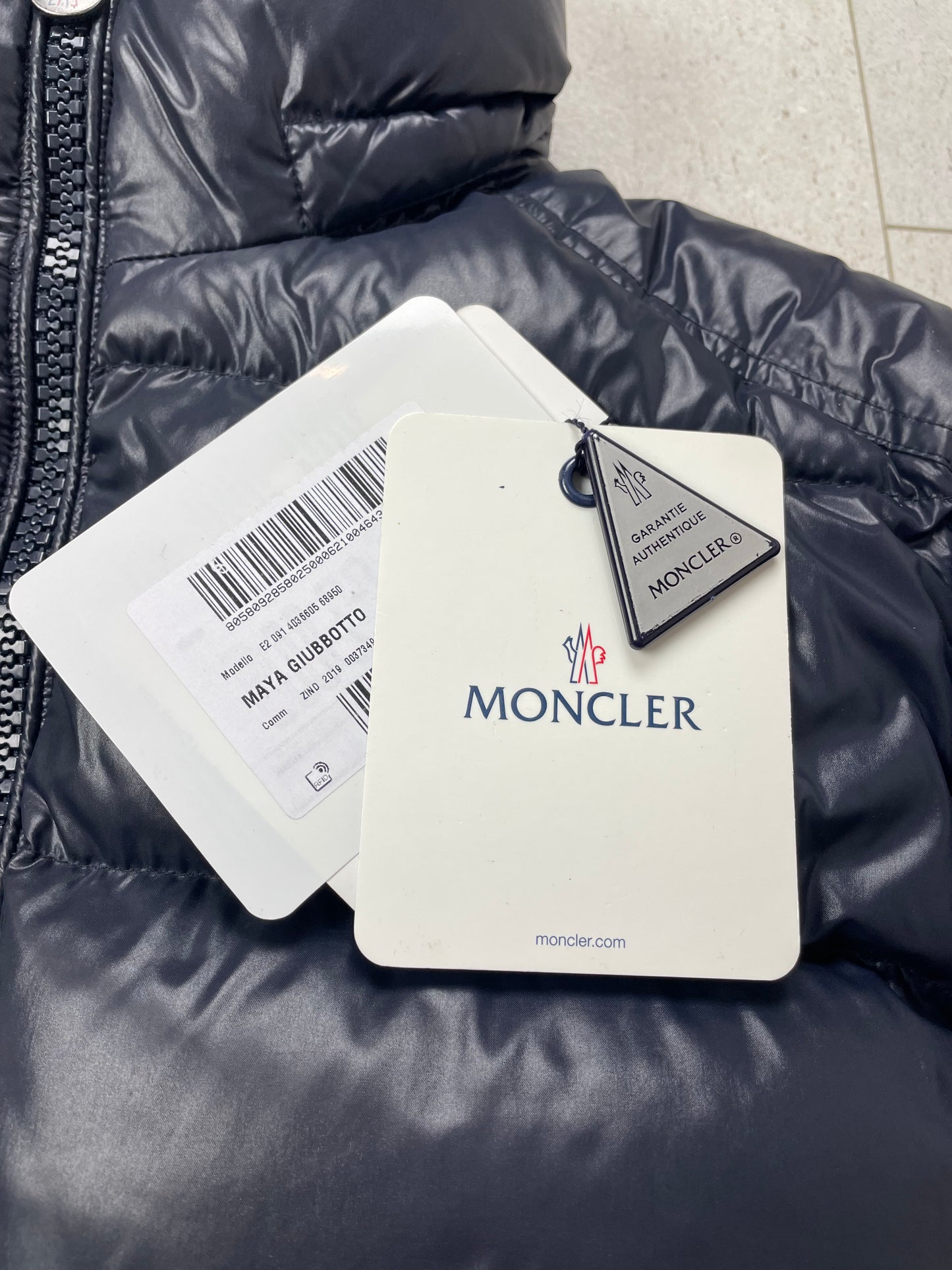 Moncler ‘MAYA’ Down Jacket | Navy | Size 2