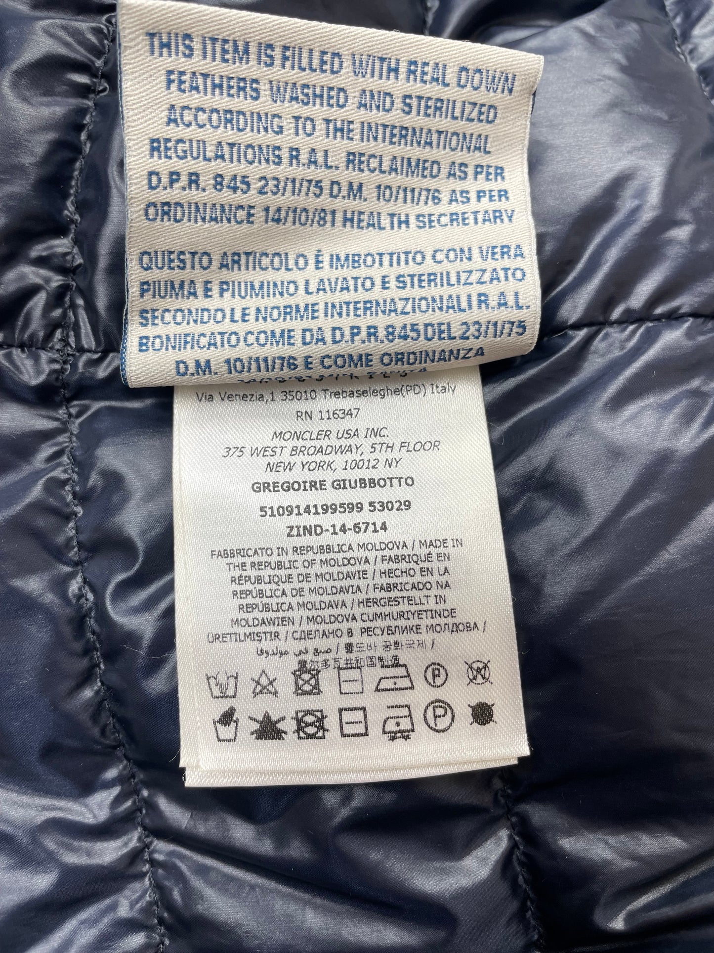 Moncler Men’s ‘Gregoire’ Down Padded Overshirt ~ Size 3 (Medium)